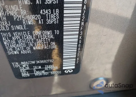 2019 Infiniti Qx80 Luxe z USA, uszkodzony, nr VIN JN8AZ2NF3K9682782